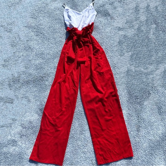 Forever 21 Pants - Forever 21 Red Pant Jumpsuit With White Top Size S